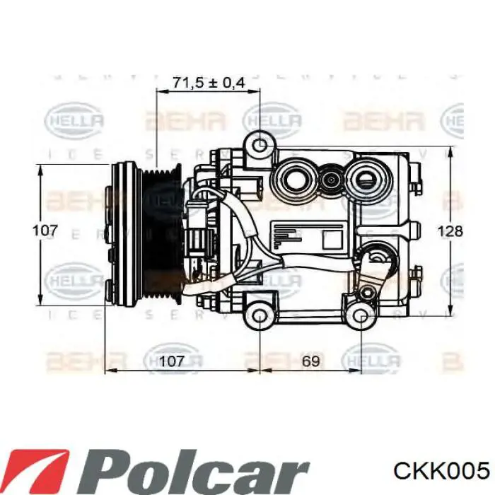 Acoplamiento magnético, compresor del aire acondicionado  CKK005 Polcar