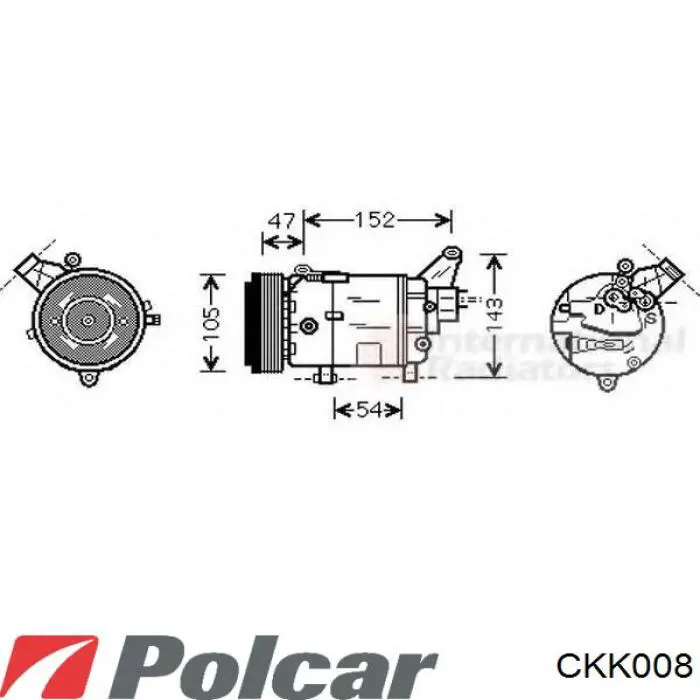 Acoplamiento magnético, compresor del aire acondicionado  CKK008 Polcar