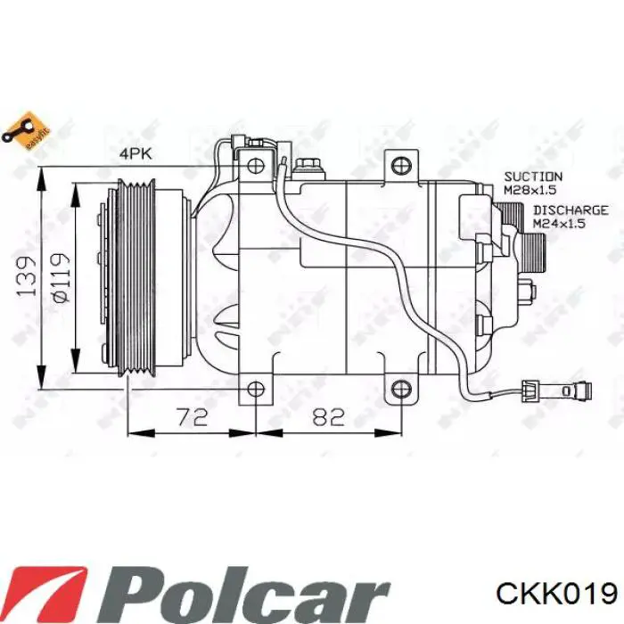 CKK019 Polcar compresor de aire acondicionado