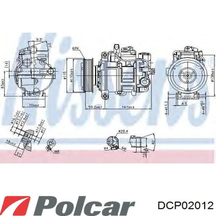 DCP02012 Polcar Compresor climatizador