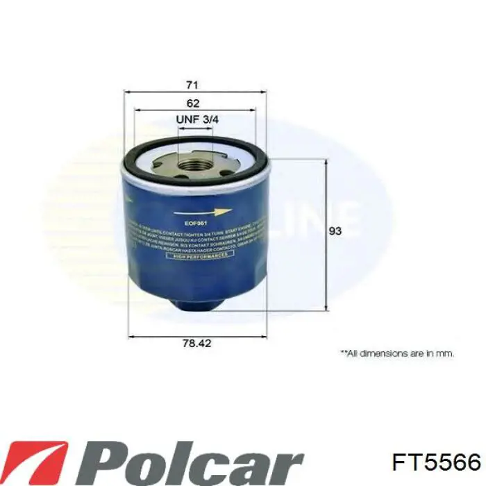 FT5566 Polcar filtro de aceite