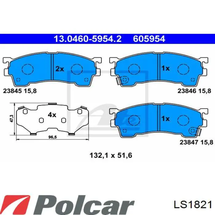 LS1821 Polcar zapatas de frenos de tambor traseras