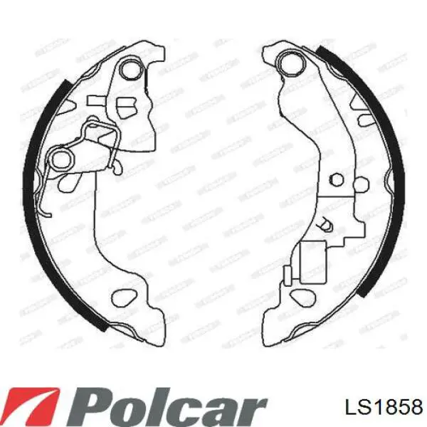 LS1858 Polcar zapatas de frenos de tambor traseras