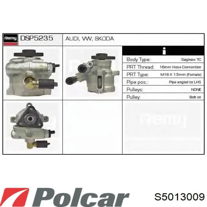 Bomba de dirección asistida  Polcar S5013009 precio, desde 31,94 EUR