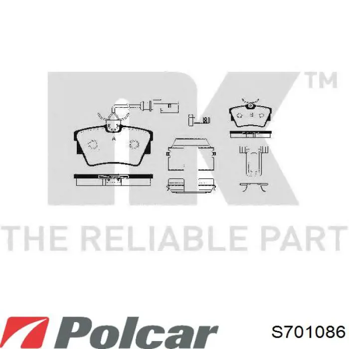 S70-1086 Polcar pastillas de freno traseras