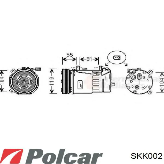 SKK002 Polcar compresor de aire acondicionado