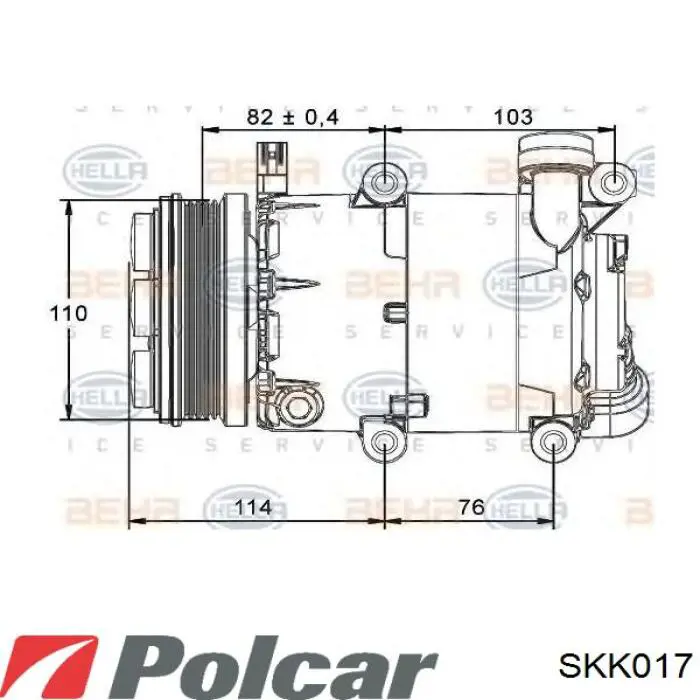 SKK017 Polcar compresor de aire acondicionado