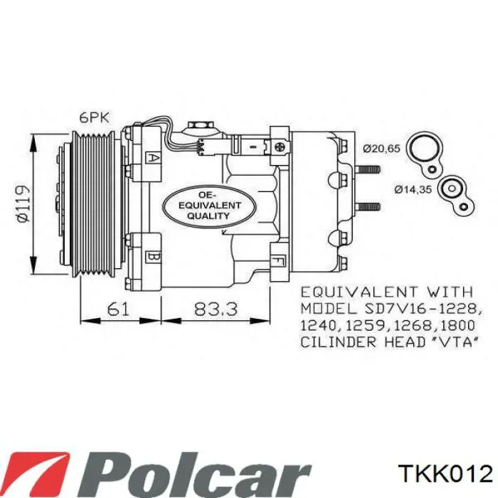 Comprar TKK012 Polcar Compresor de aire acondicionado coche