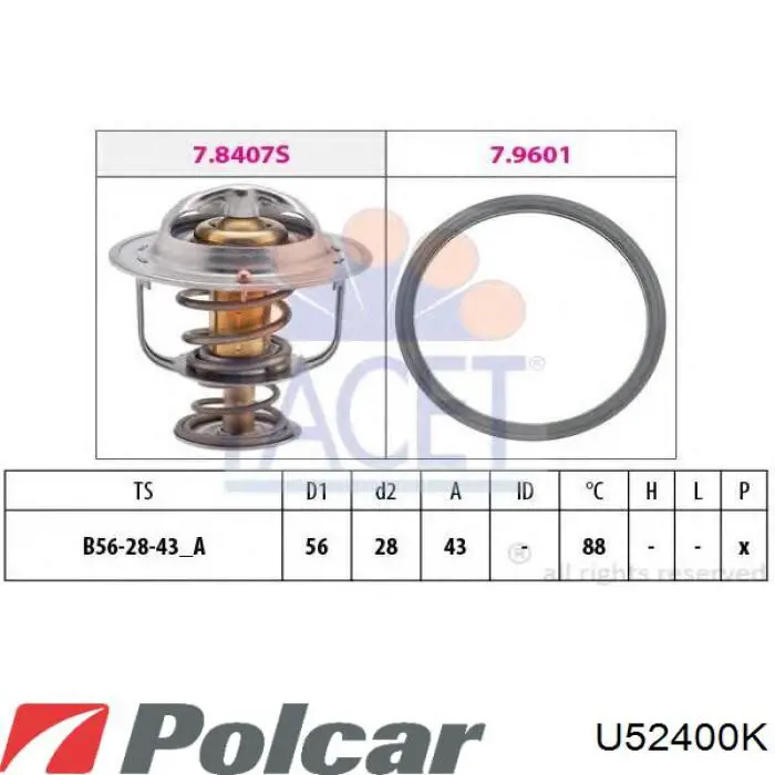 Termostato refrigerante Japan Parts VA027