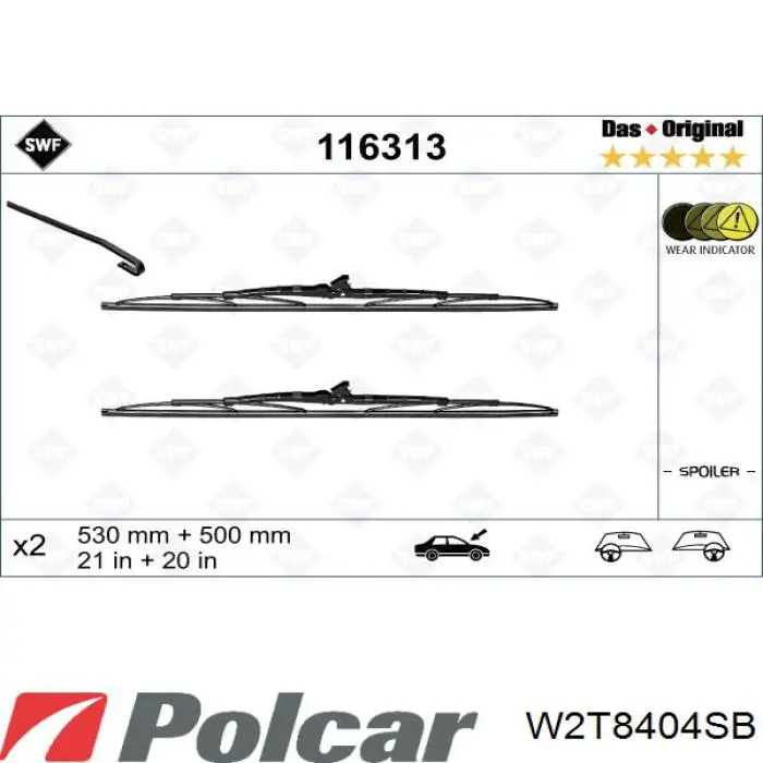Escobillas delanteras Polcar W2T8404SB precio, desde 15,16 EUR