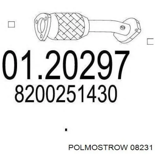 Silenciador trasero Polmostrow 08231 precio, desde 75,91 EUR