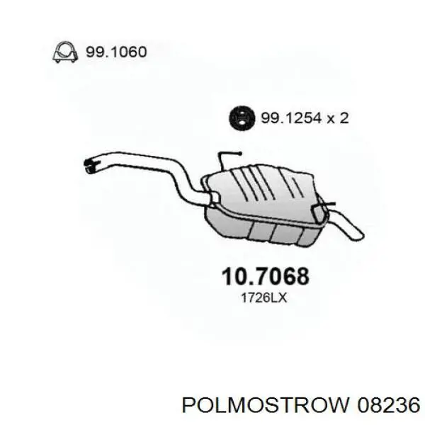 08236 Polmostrow Silenciador trasero