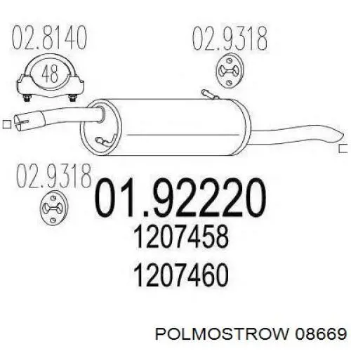 08.669 Polmostrow silenciador posterior