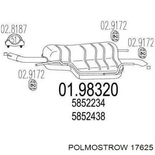 17625 Polmostrow Silenciador trasero