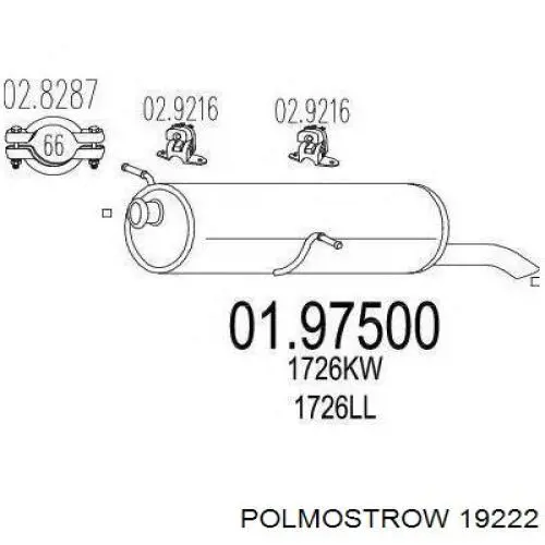 19.222 Polmostrow silenciador posterior