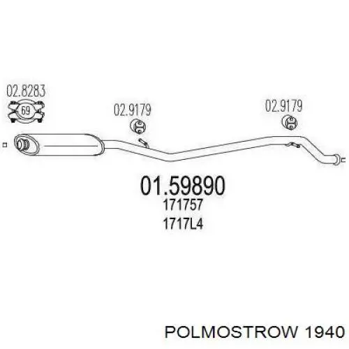 10.7088 Asso silenciador posterior