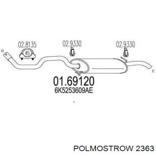 23.63 Polmostrow silenciador posterior