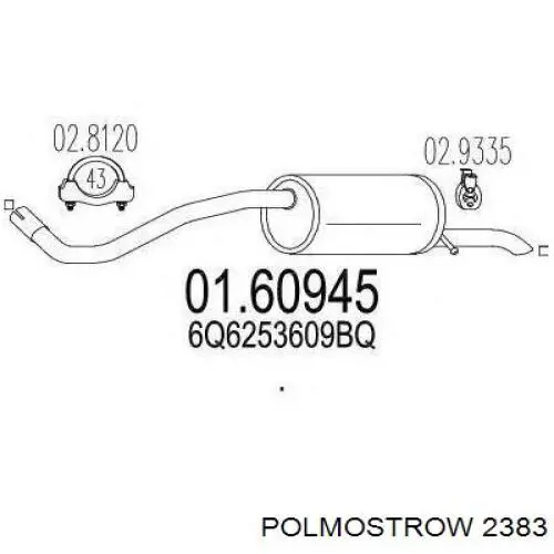 2383 Polmostrow silenciador posterior
