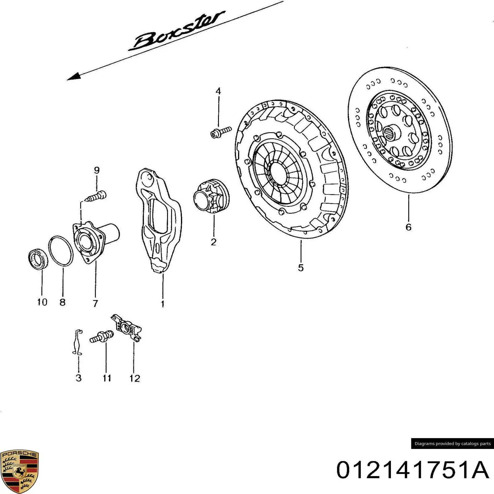 Eje de horquilla de embrague Porsche 012141751A precio, desde 5,38 EUR
