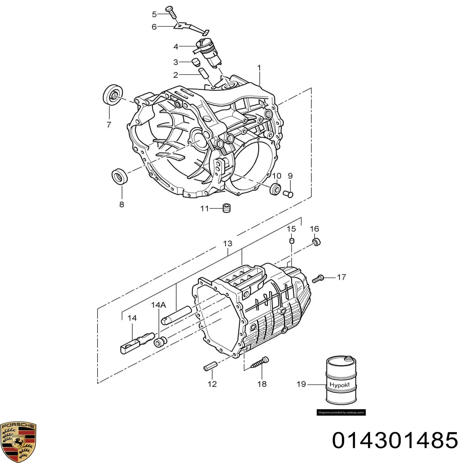 Comprar 14301485 Porsche Tapón de la tapa trasera de la caja de cambios