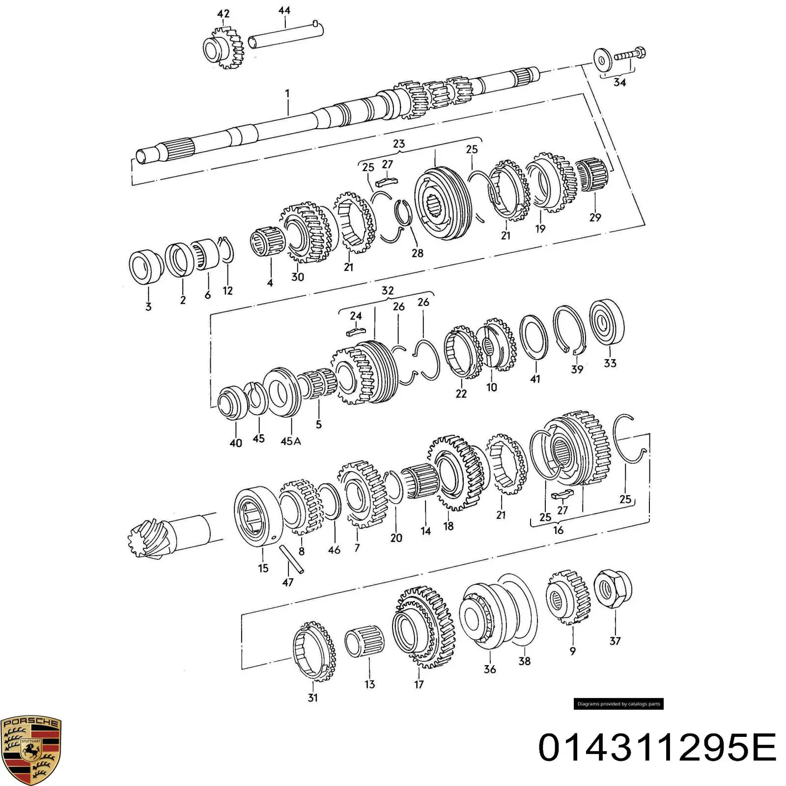 014311295E Porsche Anillo sincronizador