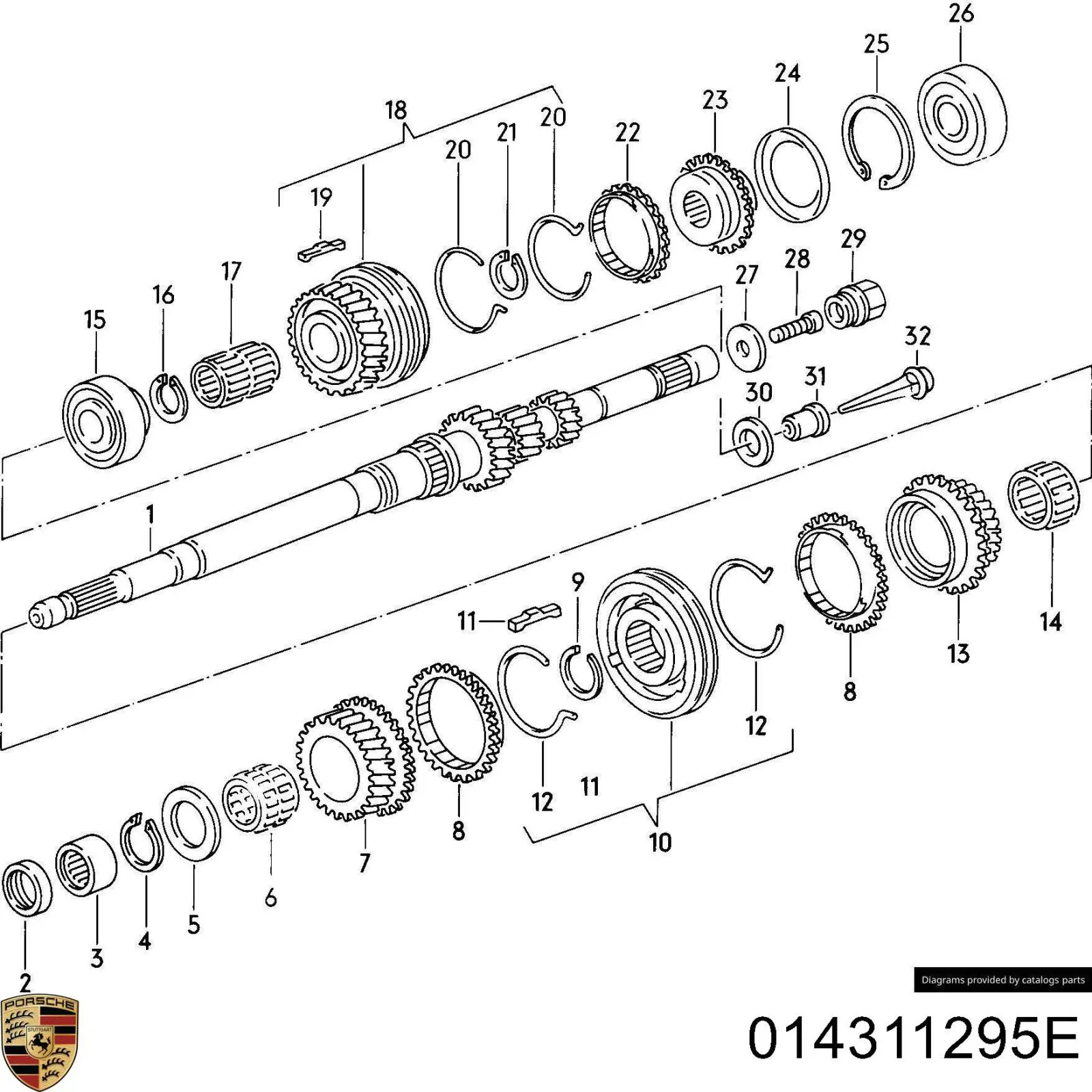 Anillo sincronizador Porsche 014311295E precio, desde 4,14 EUR