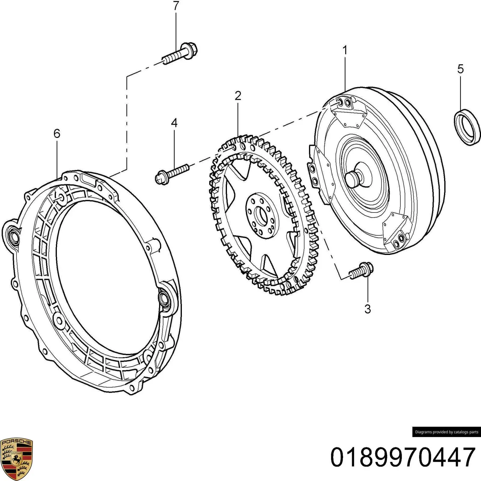 0189970447 Porsche anillo retén, cigüeñal frontal