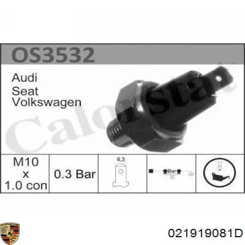 021919081D Porsche sensor de presión de aceite