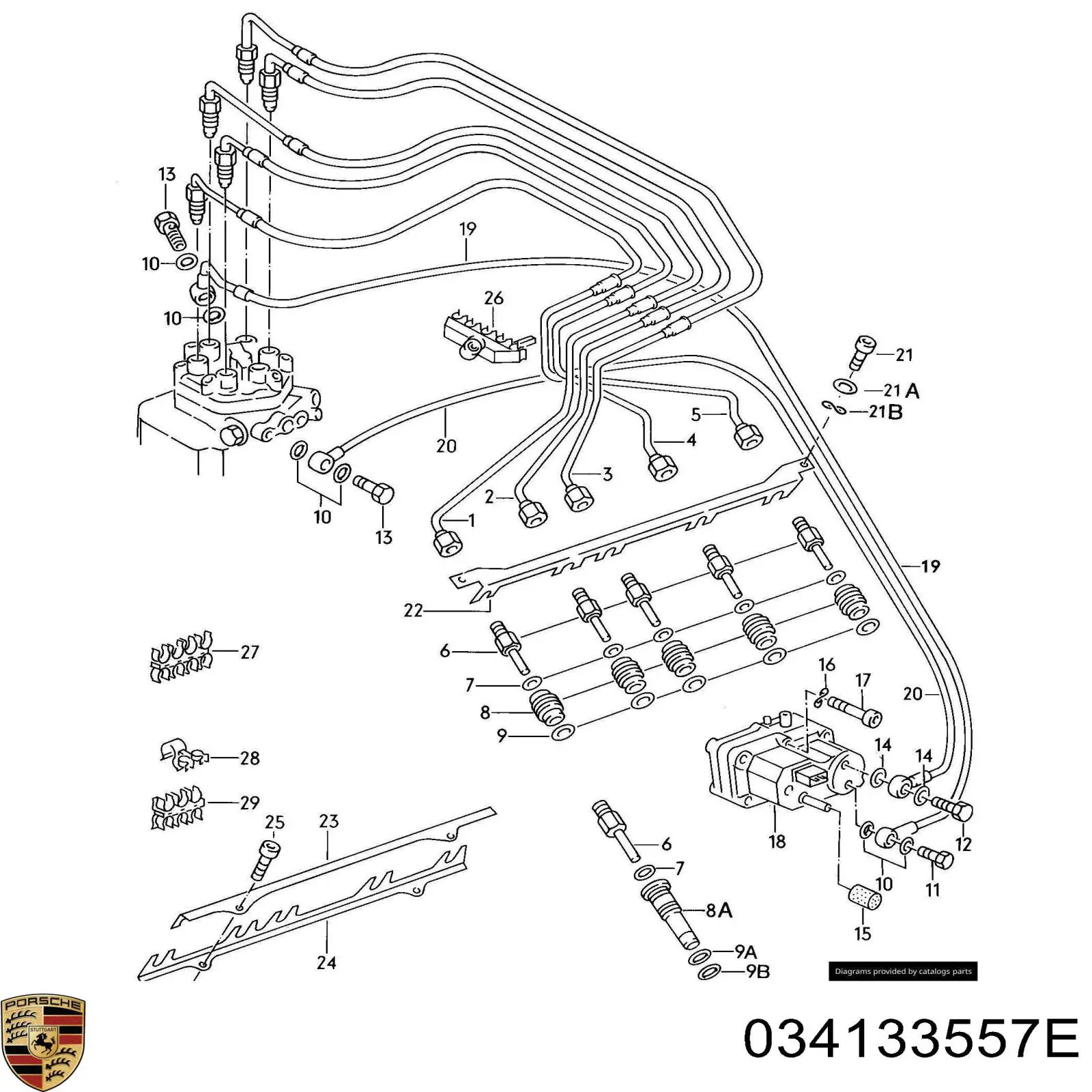 034133557E Porsche kit de reparación, inyector