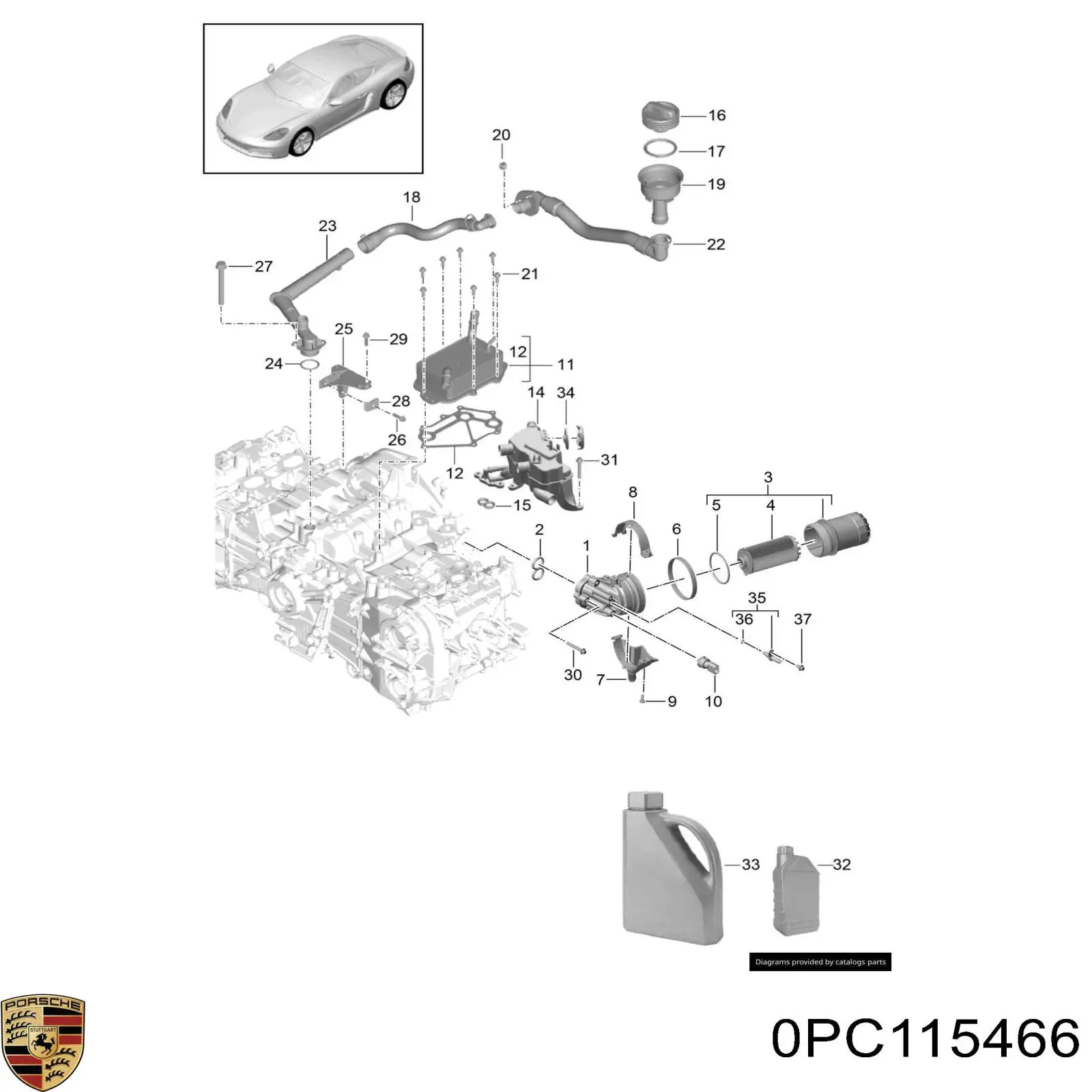 0PC115466 Porsche filtro de aceite