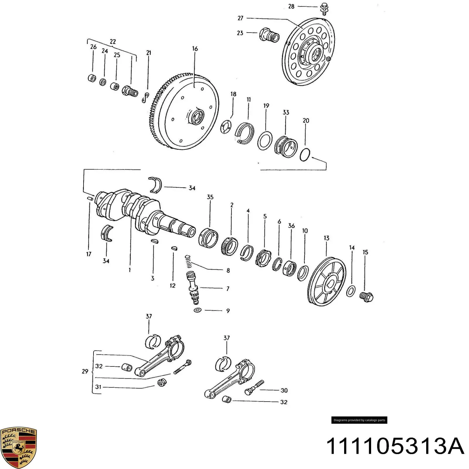 111105313A Porsche cojinete guía, embrague