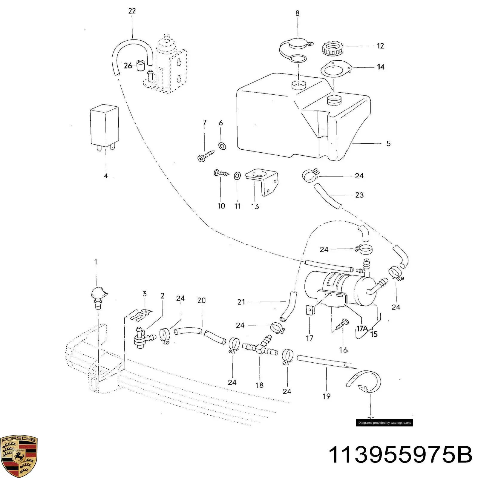 T de la sistema de lavado del parabrisas para Audi 80 (81, 85, B2)
