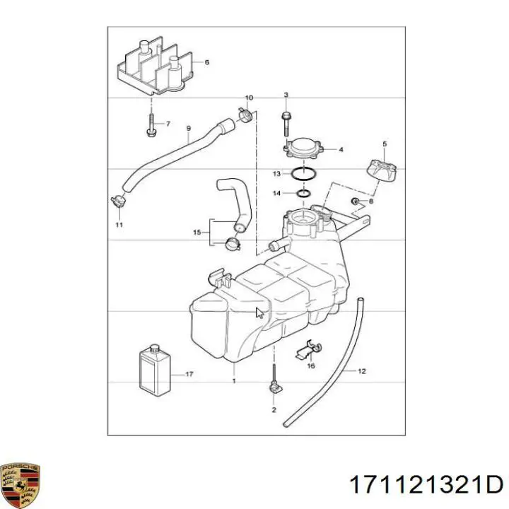 171121321D Porsche Tapón del radiador de refrigerante