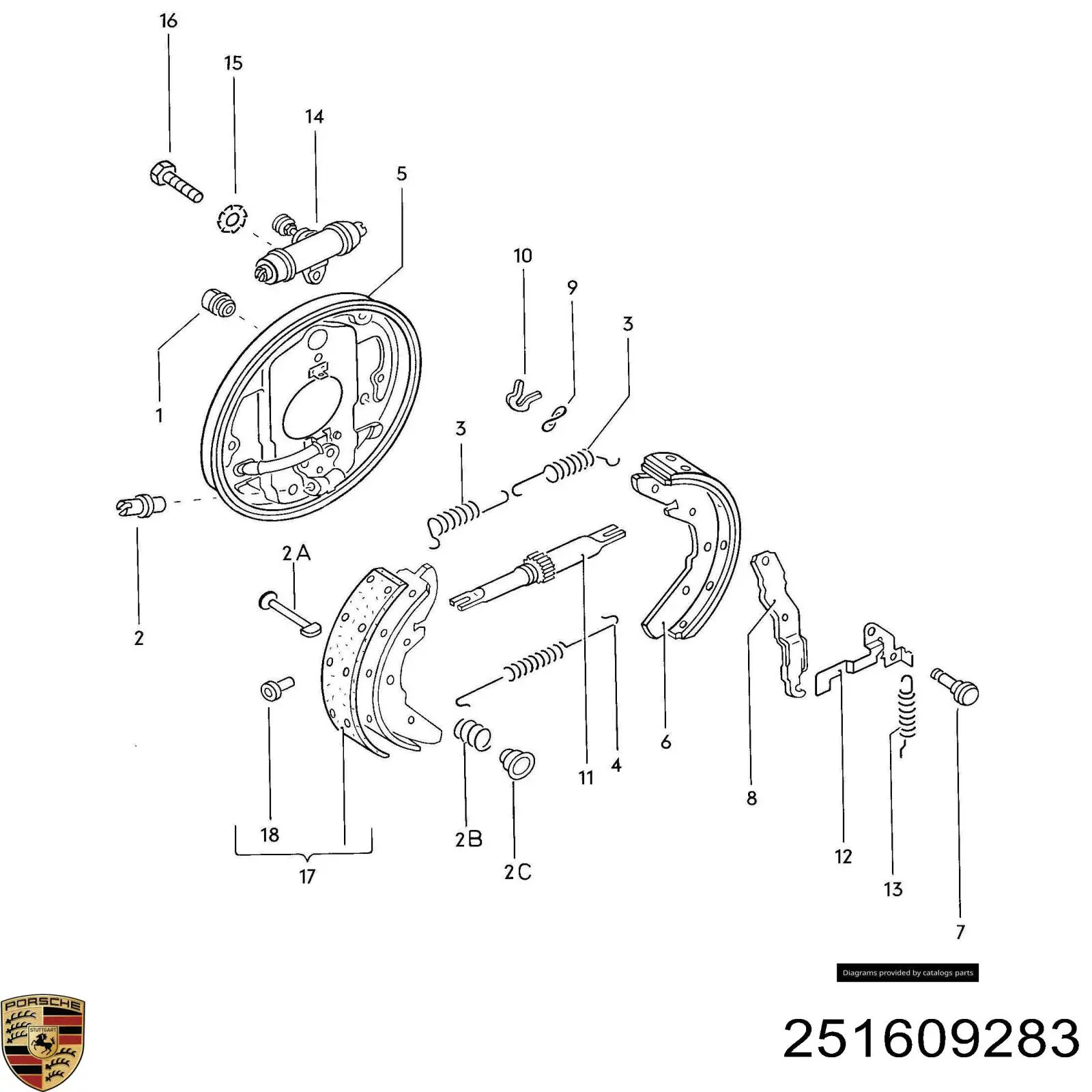 Kit de montaje de zapatas de freno traseras VAG 251609309 precio, desde 1,86 EUR
