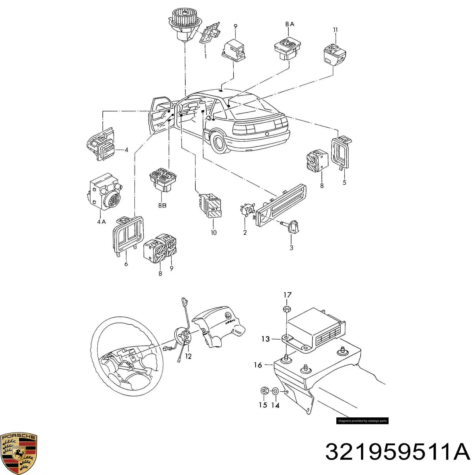 Unidad de control, calefacción/ventilacion Audi 80 82