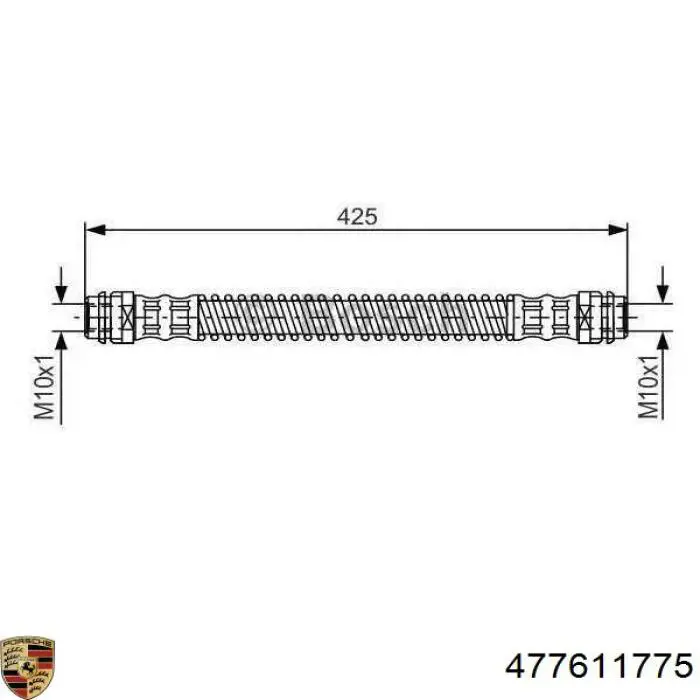 477611775 Porsche tubo flexible de frenos trasero