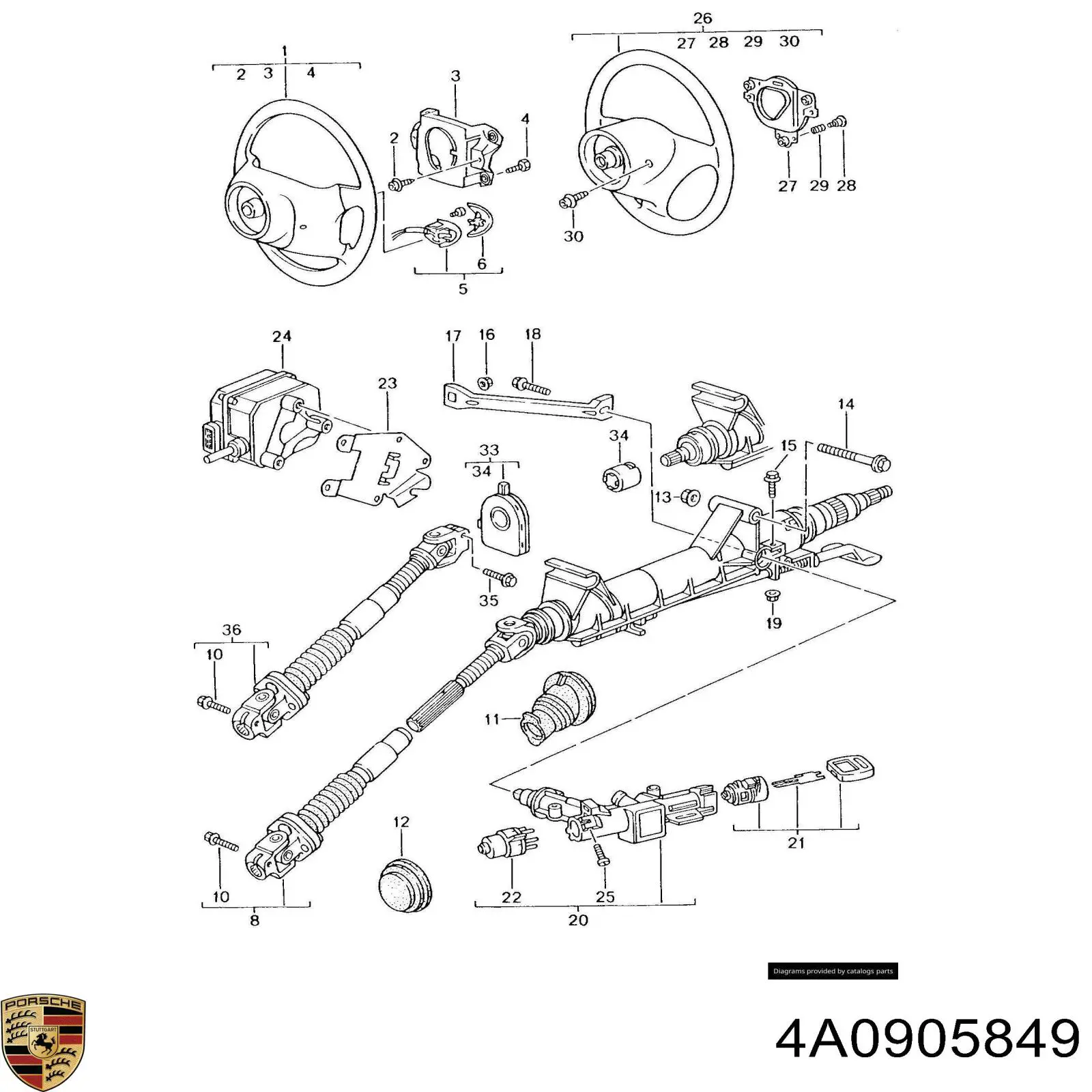 4A0905849 Porsche interruptor de límite