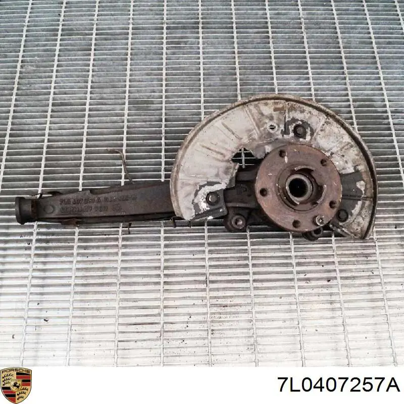 7L0407257A Porsche muñón del eje, suspensión de rueda, delantero izquierdo