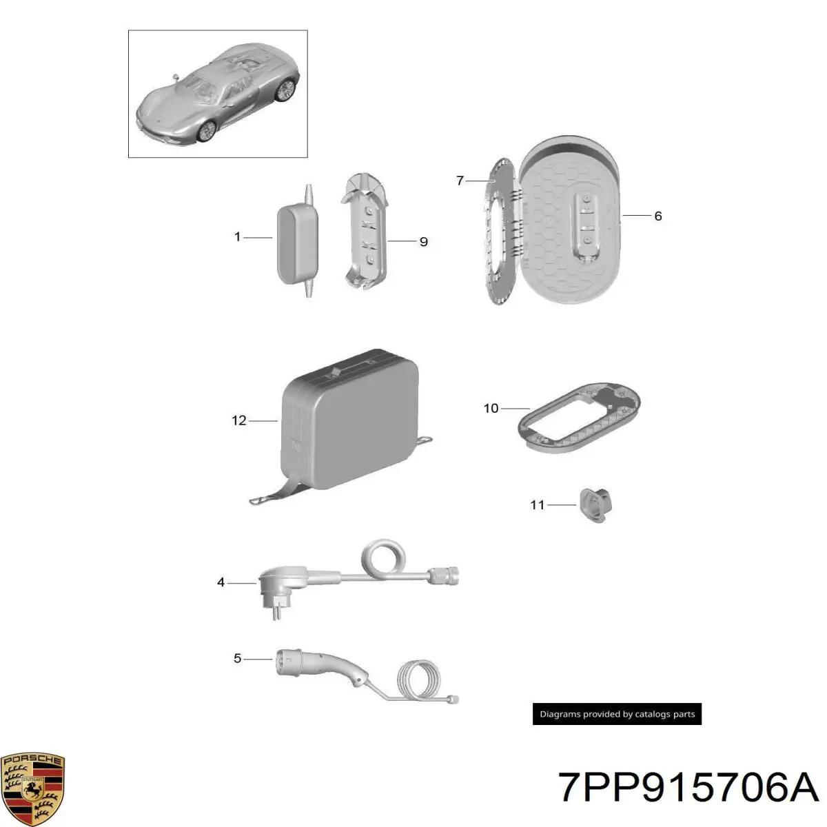 7PP915706A Porsche puerto de carga