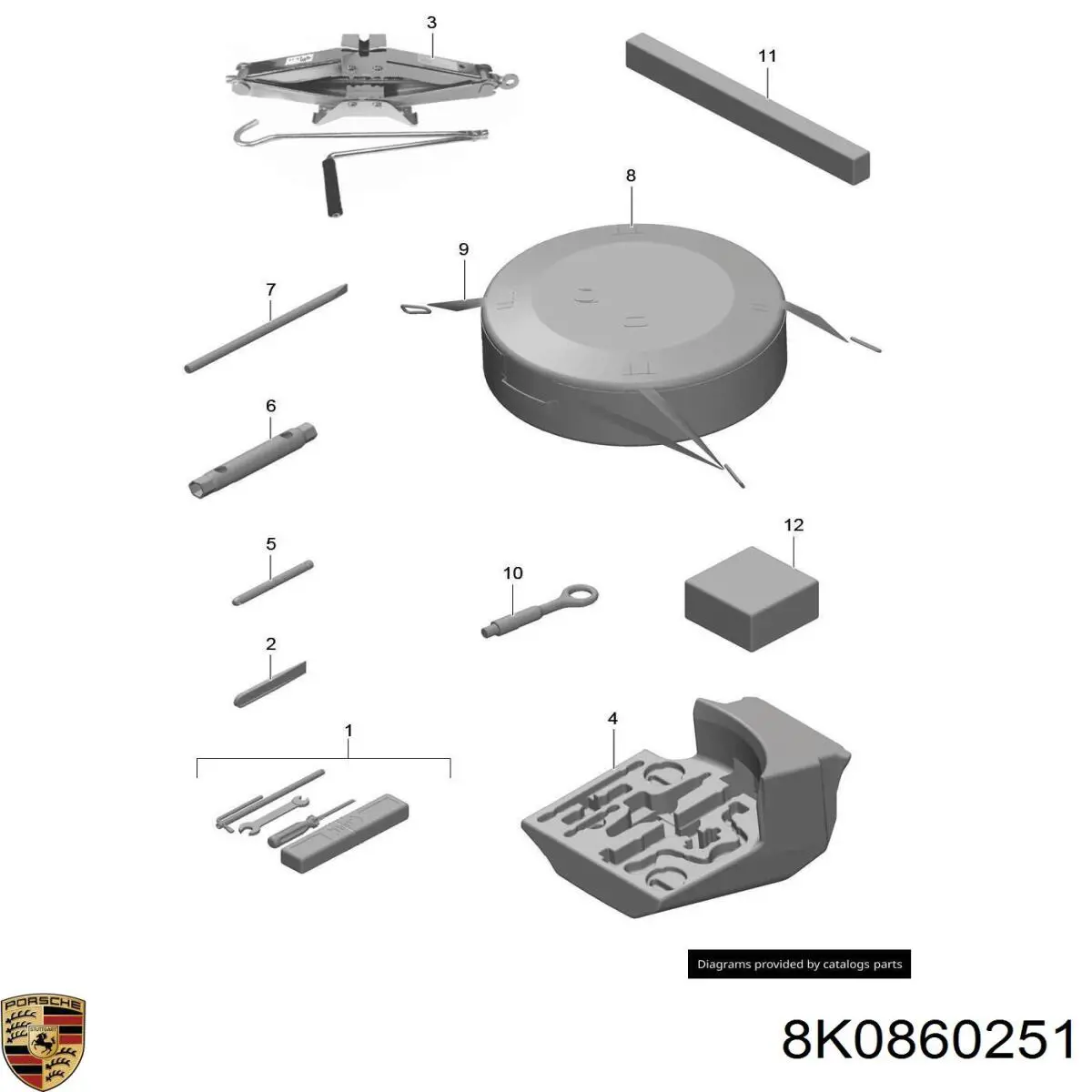 8K0860251 Porsche triángulo de advertencia