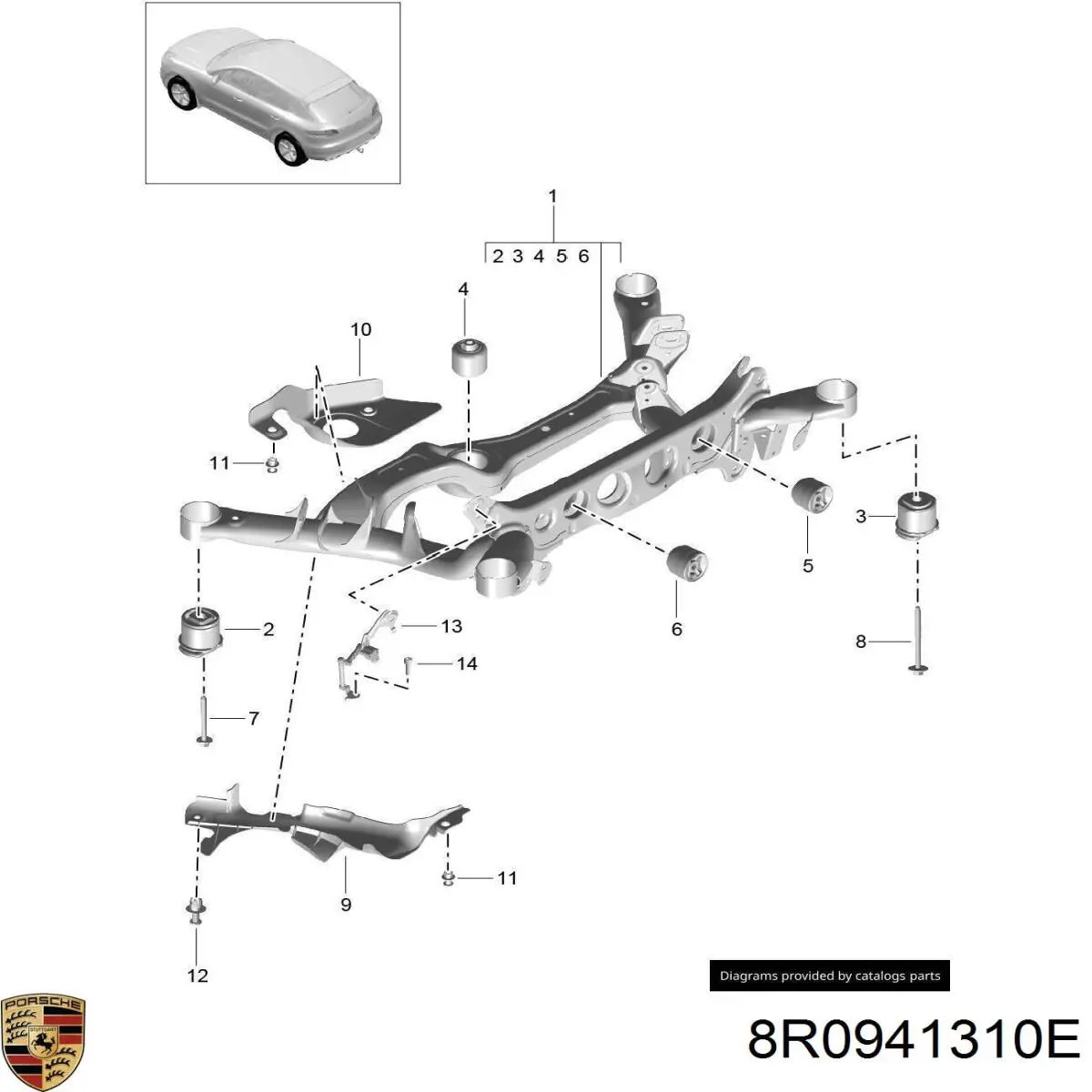 8R0941310E Porsche sensor, nivel de suspensión neumática, trasero derecho