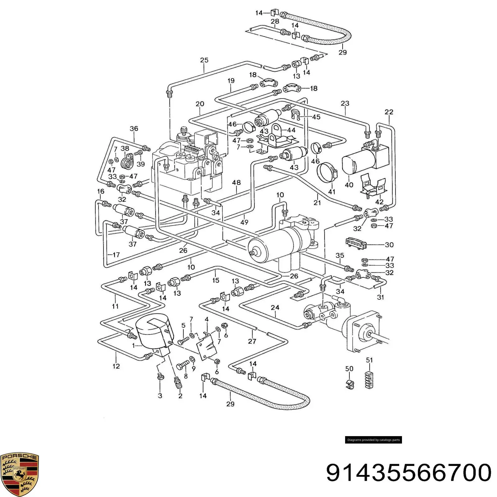 91435566700 Porsche tee de tubo de freno