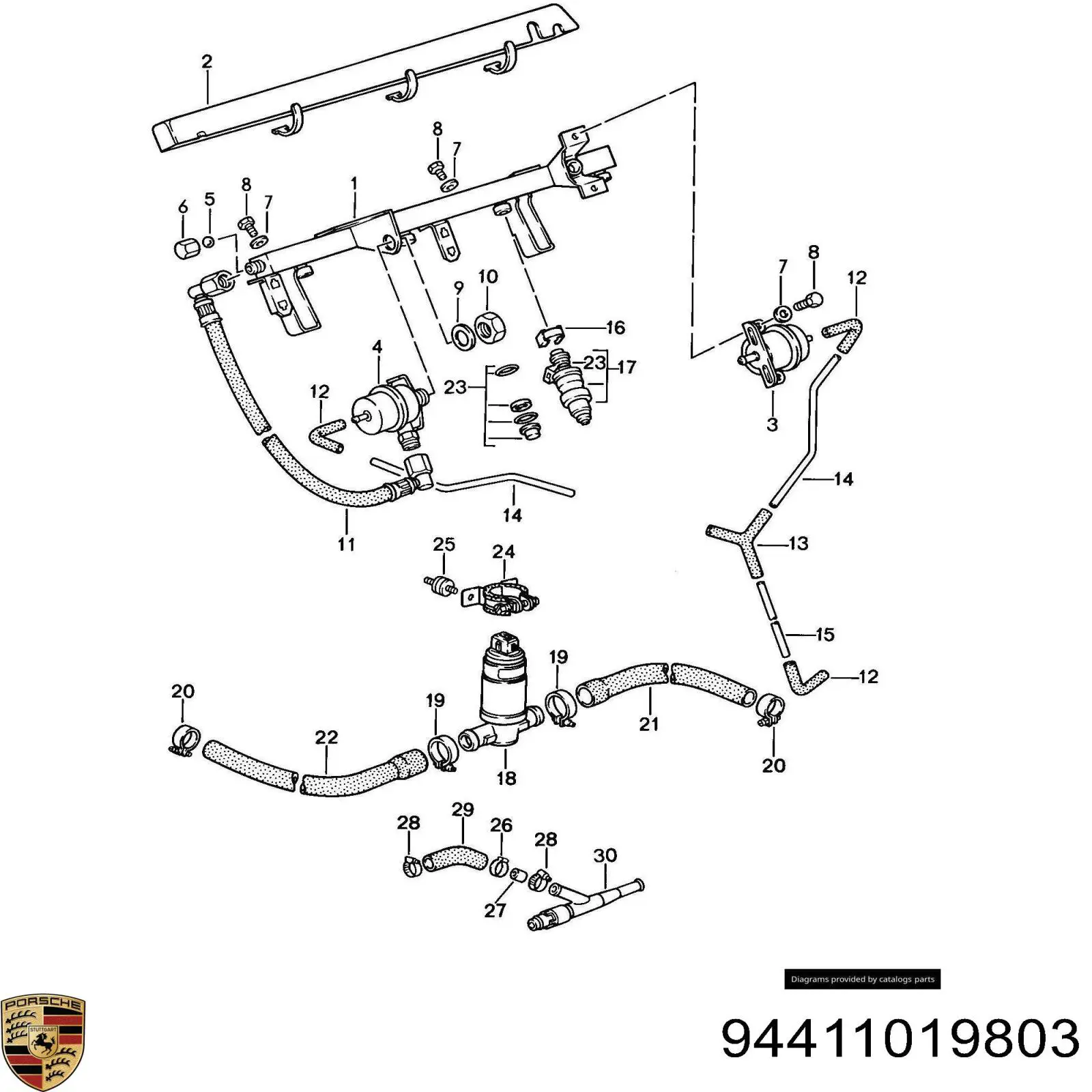 94411019803 Porsche regulador de presión de combustible