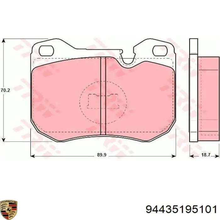 94435195101 Porsche pastillas de freno delanteras