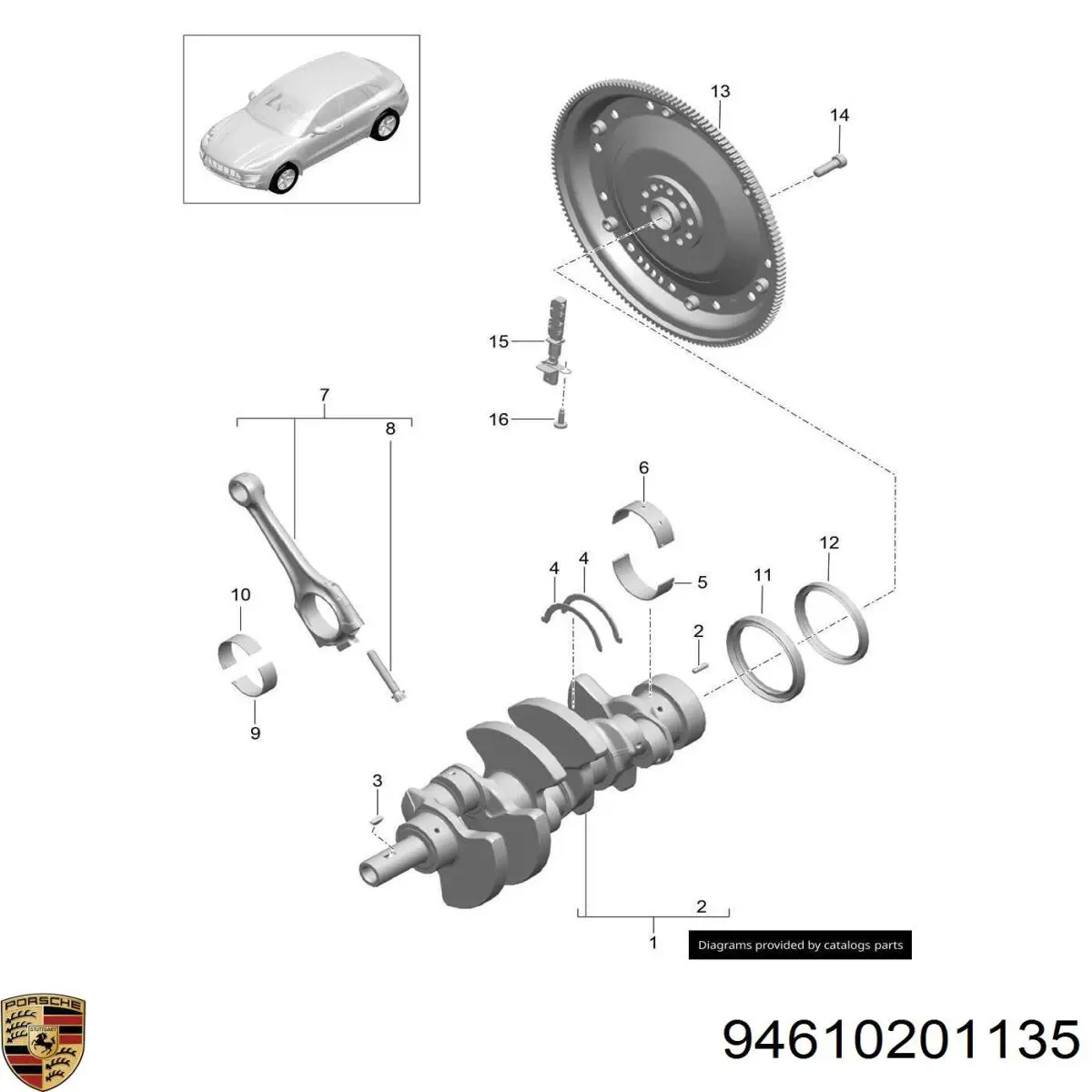 Cigüeñal Porsche Cayenne II SUV (92A) (2010 - 2026) precio, desde 6095,53 EUR