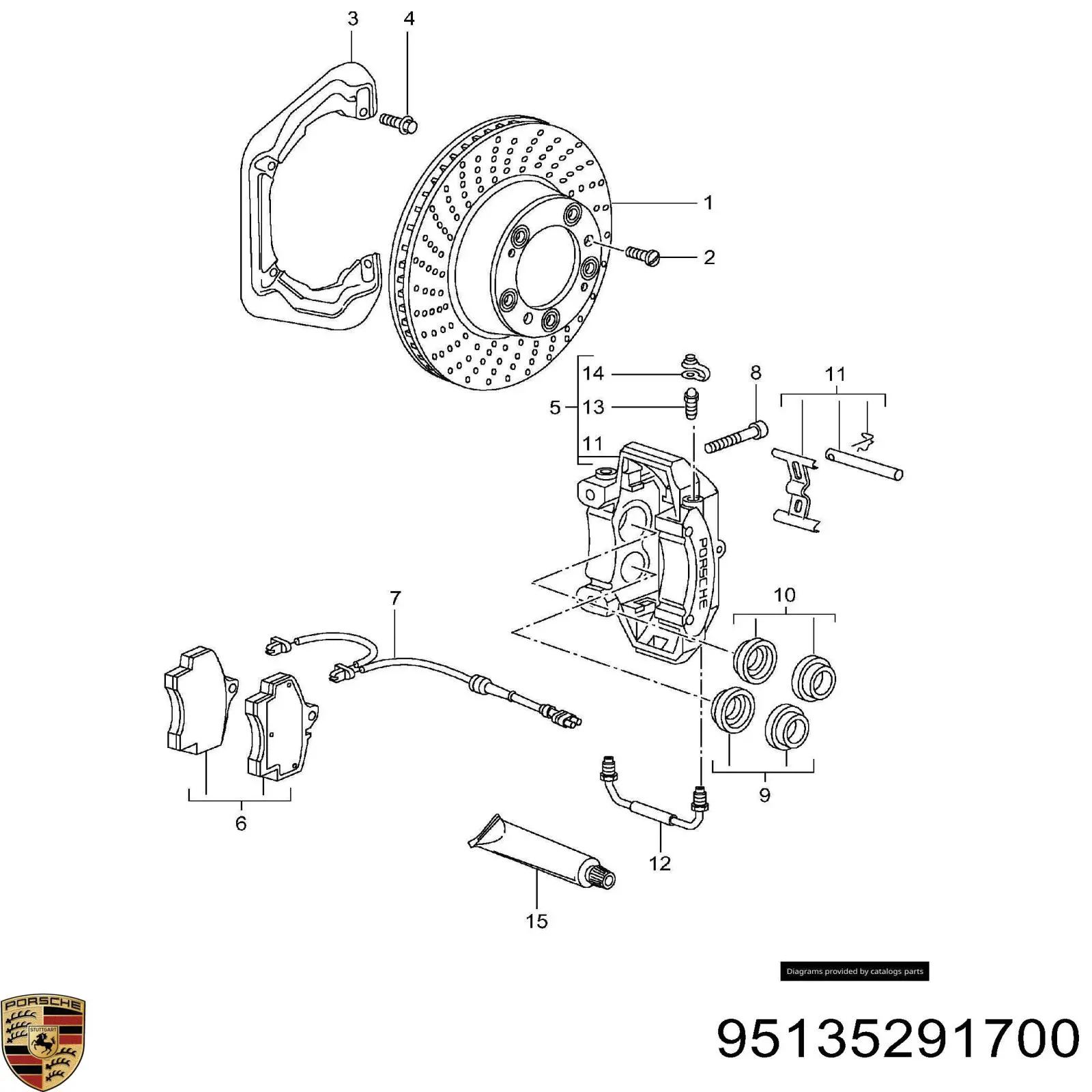 95135291700 VAG Kit de reparación de frenos trasero