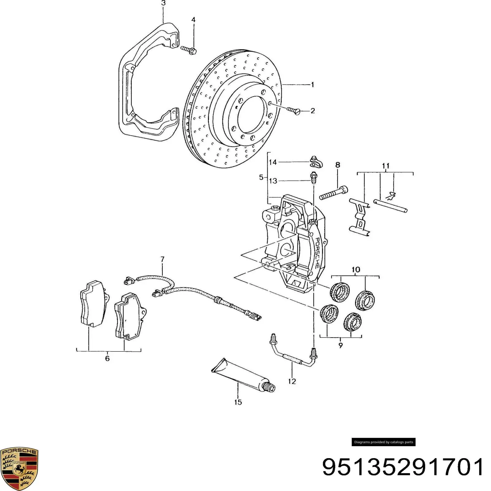 Comprar 95135291700 VAG Juego de reparación, pinza de freno trasero