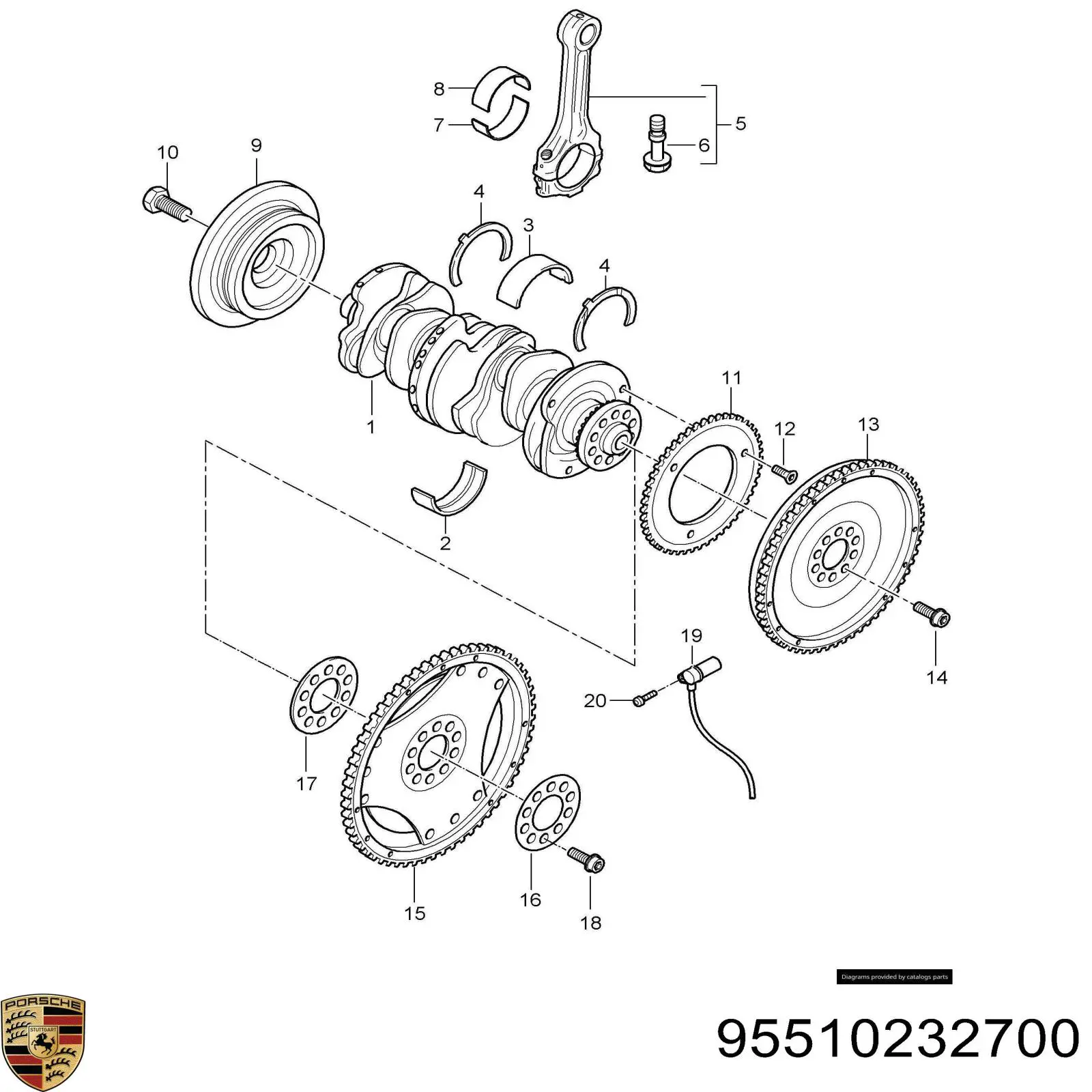 95510232700 Porsche volante motor