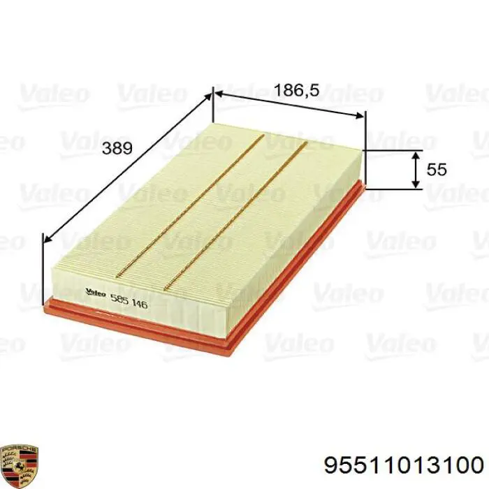 El filtro de aire Porsche 95511013100 precio, desde 11,86 EUR