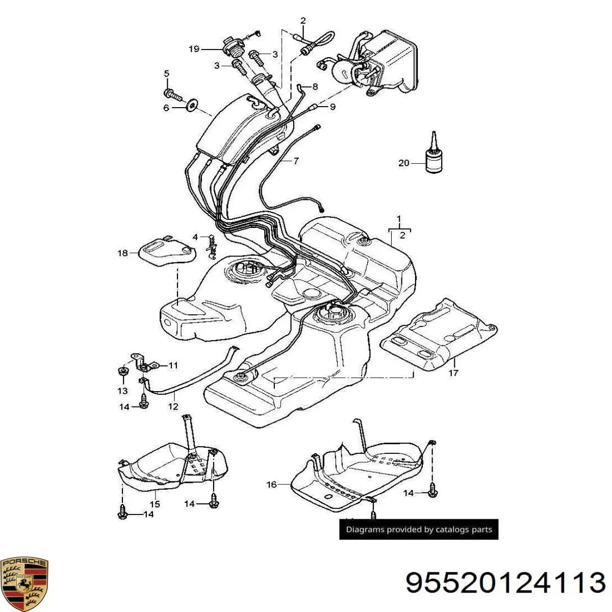 Tapa tanque combustible para Porsche Cayenne  955